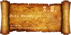 Kuti Borbála névjegykártya