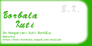 borbala kuti business card